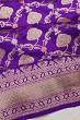 Banarasi Silk Jaal Violet Saree