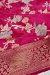 Banarasi Satin Jaal Rani Pink Saree