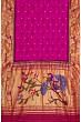 Paithani Silk Bandhani Butta Pink Saree With Akuthi Border