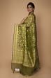 Banarasi Kora Organza Butta Green Saree