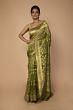 Banarasi Kora Organza Butta Green Saree