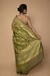 Banarasi Kora Organza Butta Green Saree