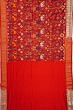 Pochampally Silk Ikat Red Saree With Zardosi Work