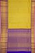 Kanchipuram Silk Criss Cross Checks And Butta Yellow Saree