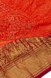 Kanchipuram Silk Bandhani Orange Saree