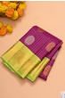 Kanchipuram Silk Checks And Butta Purple Saree