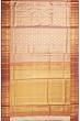 Kanchipuram Silk Tissue Brocade Orange Saree With Small Border