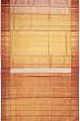Kanchipuram Silk Tissue Brocade Orange Saree With Small Border