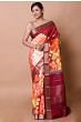 Kanchipuram Silk Floral Printed Maroon Saree