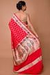 Banarasi Silk Criss Cross Checks Red Saree