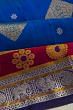 Venkatagiri Silk Butta Mustard Royal Blue Saree