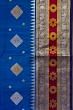 Venkatagiri Silk Butta Mustard Royal Blue Saree