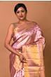 Kanchipuram Silk Tissue Brocade Pink Saree