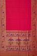Paithani Silk Checks Pink Saree With Akruthi Border
