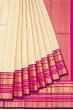 Kanchipuram Silk Brocade Cream Saree