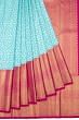 Kanchipuram Silk Brocade Sky Blue Saree