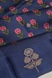 Banarasi Silk Katan Floral Printed Blue Saree