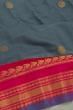 Gadwal Cotton Silk Butta Elephant Grey Saree