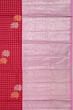 Kanchipuram Silk Checks And Butta Red Saree