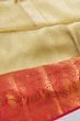 Kanchipuram Silk Tissue Zig Zag Lines Gold Saree