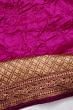 Kanchipuram Silk Bandhani Pink Saree