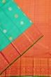 Kanchipuram Silk Checks And Butta Sea Green Saree