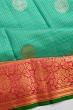 Kanchipuram Silk Checks And Butta Sea Green Saree