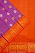 Kanchipuram Silk Checks And Butta Purple Saree