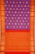 Kanchipuram Silk Checks And Butta Purple Saree