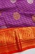 Kanchipuram Silk Checks And Butta Purple Saree