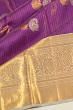 Kanchipuram Silk Checks And Butta Purple Saree