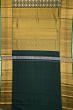 Kanchipuram Silk Criss Cross Checks And Butta Bottle Green Saree