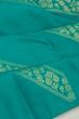 Kanchipuram Silk Antique Zari Diagonal Lines Sea Green Saree