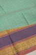 Kanchipuram Silk Checks Sea Green Saree