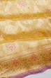 Banarasi Silk Tissue Kadwa Jaal Yellow Saree