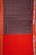 Pochampally Silk Ikat Black Saree With Embroidery Border