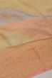 Banarasi Georgette Tissue Lines And Butta Orange And Blue Saree