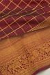 Kanchipuram Silk Checks Maroon Saree