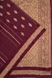 Banarasi Katan Silk Vertical Lines And Butta Brown Saree