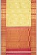 Kanchipuram Silk Checks And Butta Yellow Saree