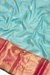 Kanchipuram Silk Checks And Butta Sky Blue Saree