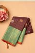 Kanchipuram Silk Checks and Butta Brown Saree