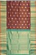 Kanchipuram Silk Checks and Butta Brown Saree