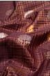 Kanchipuram Silk Checks and Butta Brown Saree