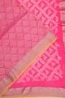 Banarasi Georgette Brocade Pink Saree With Bandhani Pallu