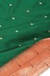 Paithani Silk Butta Bottle Green Saree With Triple Muniya Border