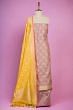 Banarasi Silk Vertical Lines And Butta Lilac Salwar Suit Set