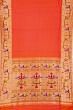 Paithani Silk Checks Orange Saree With Akruthi Border