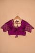 Silk Readymade Padded Purple Blouse