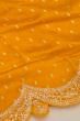 Banarasi Silk Brocade Yellow Saree With Scallop Border